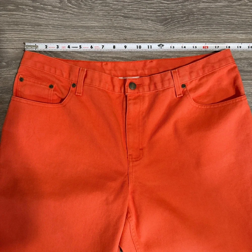 Jeanology Women‎ Orange Denim Shorts Cotton 5-Pocket Waist 36 in  Mid-Length